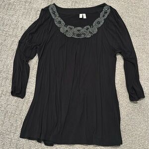 Madison Bejeweled Tunic in Black